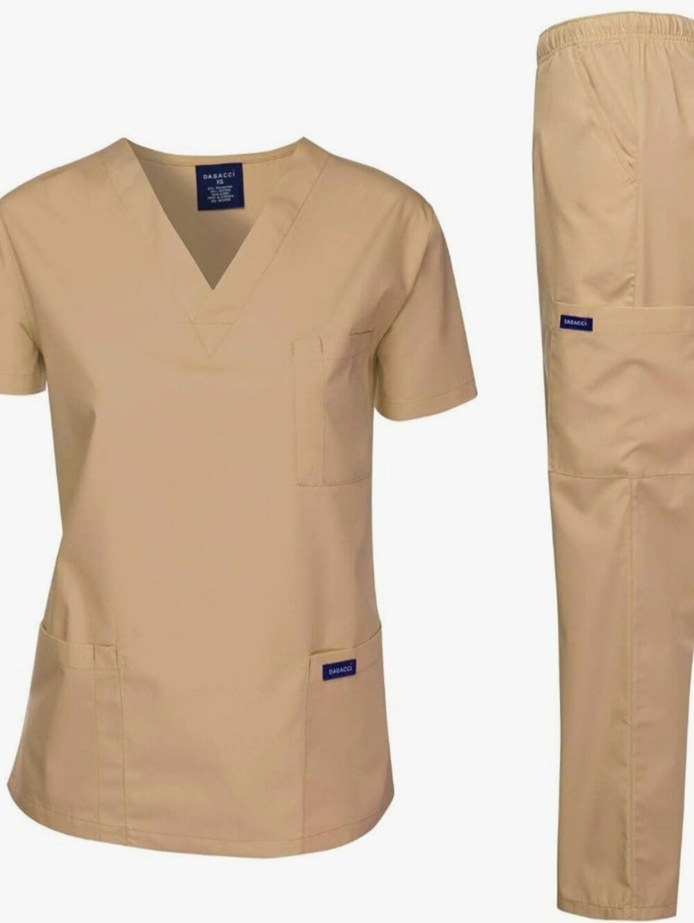 Dagacci Medical Scrub Set Khaki Size Large New with Tags